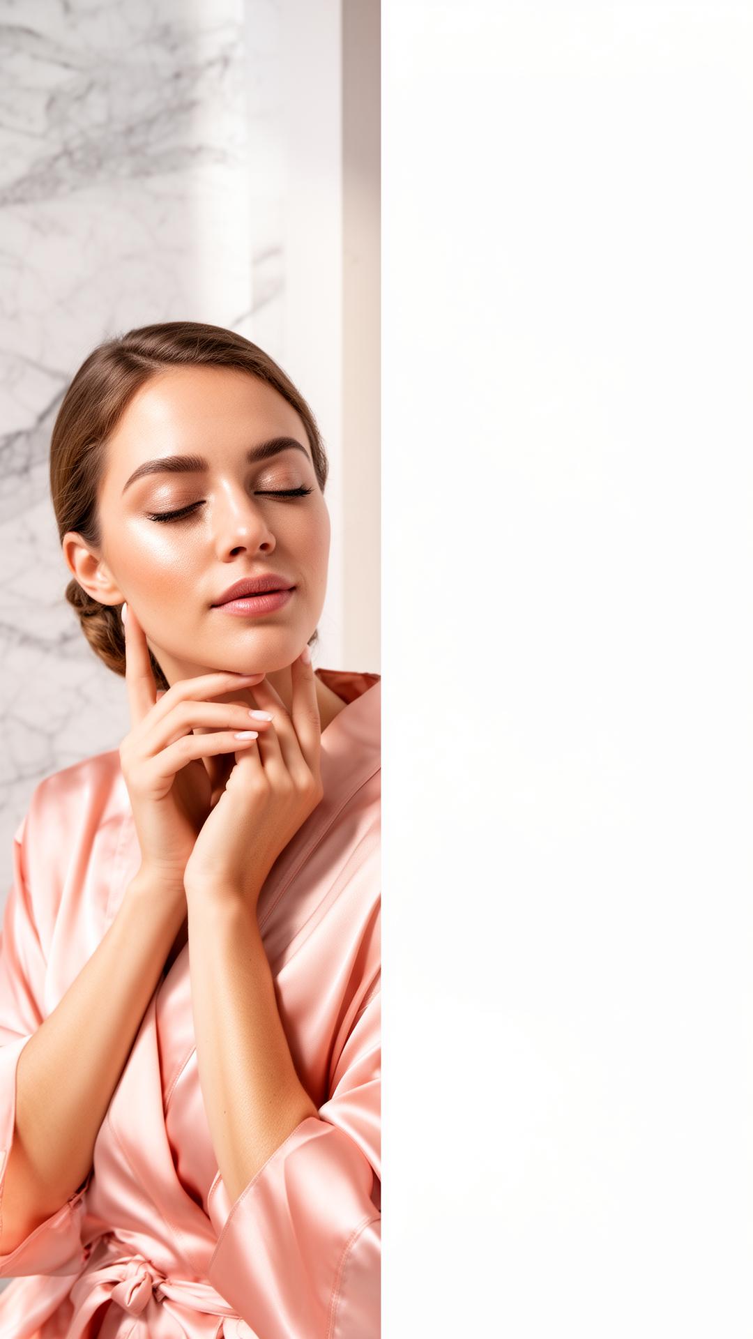 Close-up of luminous, glowing skin after a 5 Years Younger facial treatment